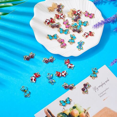 Beadthoven Enamel Charms for Jewelry Making, Light Gold Plating Alloy Assorted Enamel Pendants Charms for Necklace Bracelet Earrings DIY Supplies in Saudi Arabia