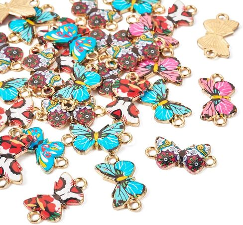 Beadthoven Enamel Charms for Jewelry Making, Light Gold Plating Alloy Assorted Enamel Pendants Charms for Necklace Bracelet Earrings DIY Supplies in Saudi Arabia