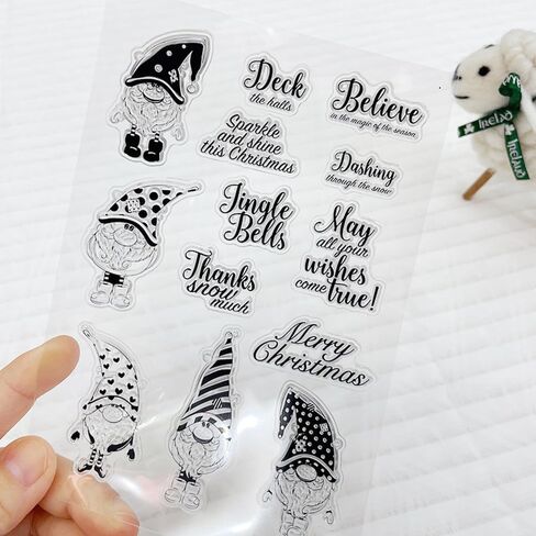 Mesygk Merry Christmas Santa Claus Snowflakes Christmas Tree Clear Clear Silicone Stamps بطاقات ألبوم طوابع مطاطية شفافة لزخارف البطاقات و DIY Scrapbooking in Kuwait