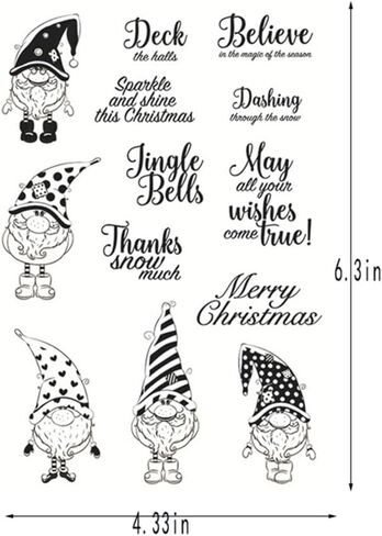 Mesygk Merry Christmas Santa Claus Snowflakes Christmas Tree Clear Clear Silicone Stamps بطاقات ألبوم طوابع مطاطية شفافة لزخارف البطاقات و DIY Scrapbooking in Kuwait