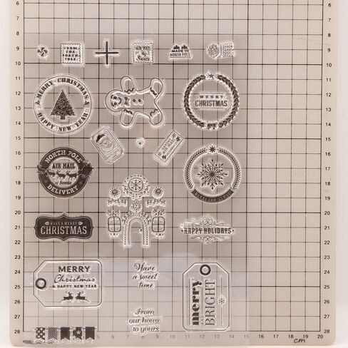 Mesygk Merry Christmas Santa Claus Snowflakes Christmas Tree Clear Clear Silicone Stamps بطاقات ألبوم طوابع مطاطية شفافة لزخارف البطاقات و DIY Scrapbooking in Kuwait