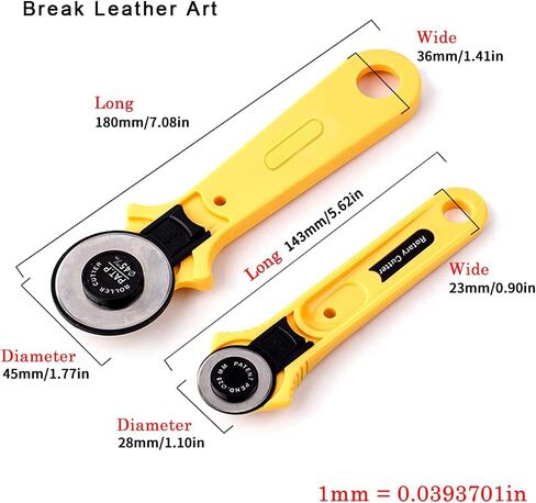Rotary Cutter Professional 45mm Rotary Fabric Cutting Machine,With 40 Replacement Blades，for Cutting Quilted Fabrics and Crafts,Ergonomic Soft Handle Rotary Drum Cutter(45mm) in Saudi Arabia