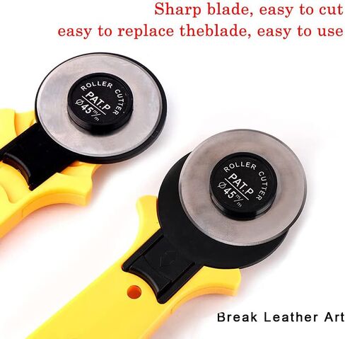 Rotary Cutter Professional 45mm Rotary Fabric Cutting Machine,With 40 Replacement Blades，for Cutting Quilted Fabrics and Crafts,Ergonomic Soft Handle Rotary Drum Cutter(45mm) in Saudi Arabia