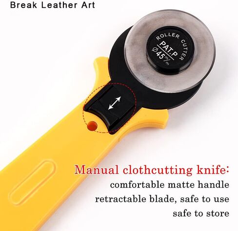 Rotary Cutter Professional 45mm Rotary Fabric Cutting Machine,With 40 Replacement Blades，for Cutting Quilted Fabrics and Crafts,Ergonomic Soft Handle Rotary Drum Cutter(45mm) in Saudi Arabia