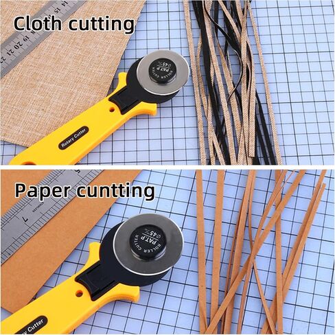 Rotary Cutter Professional 45mm Rotary Fabric Cutting Machine,With 40 Replacement Blades，for Cutting Quilted Fabrics and Crafts,Ergonomic Soft Handle Rotary Drum Cutter(45mm) in Saudi Arabia