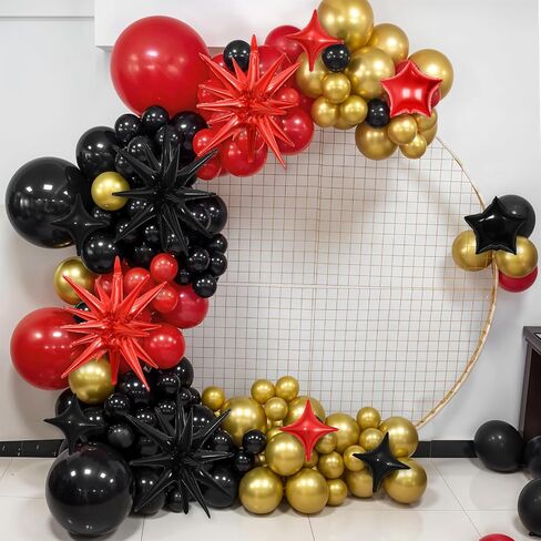 14pcs بالونات Black Red Star ، والبالون النجمة المختلطة ، والبالونات 22 بوصة للانفجار مع البالون على شكل نجوم 10 بوصات ، لتخرج عيد ميلاد Casino Casino New Year Party Decords in Kuwait