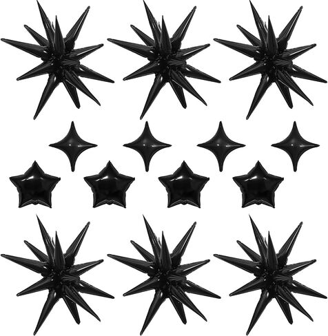14pcs بالونات Black Red Star ، والبالون النجمة المختلطة ، والبالونات 22 بوصة للانفجار مع البالون على شكل نجوم 10 بوصات ، لتخرج عيد ميلاد Casino Casino New Year Party Decords in Kuwait