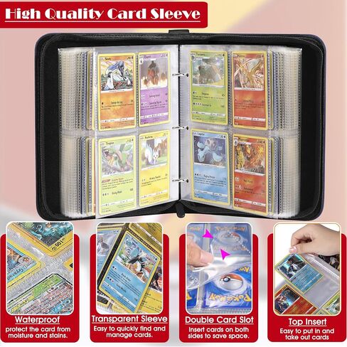 400 Pockets Trading Card Binder, Card Binder for Baseball Card/Football Card/Trading Card, Card Binder with Card Sleeves,Trading Card Holder for Protect and Prevent Your Precious Card Loss or Damage in Saudi Arabia