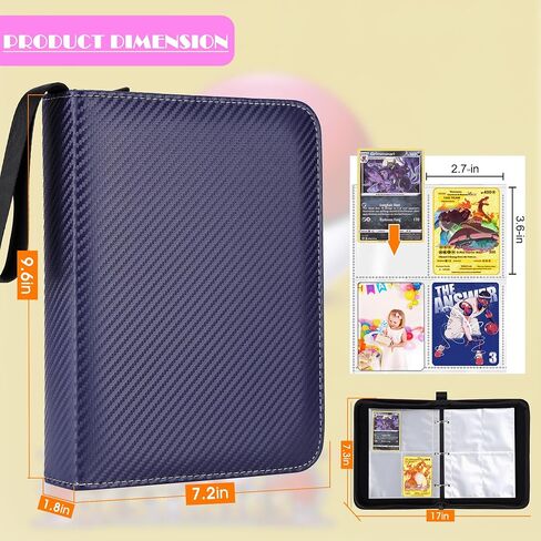 400 Pockets Trading Card Binder, Card Binder for Baseball Card/Football Card/Trading Card, Card Binder with Card Sleeves,Trading Card Holder for Protect and Prevent Your Precious Card Loss or Damage in Saudi Arabia