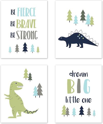 Sweet Jojo Designs Farm Animals Wall Art Prints Room Decor for Baby, Nursery, and Kids - Set of 4 - Watercolor Farmhouse Horse Cow Sheep Pig in Kuwait