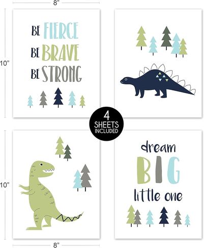 Sweet Jojo Designs Farm Animals Wall Art Prints Room Decor for Baby, Nursery, and Kids - Set of 4 - Watercolor Farmhouse Horse Cow Sheep Pig in Kuwait