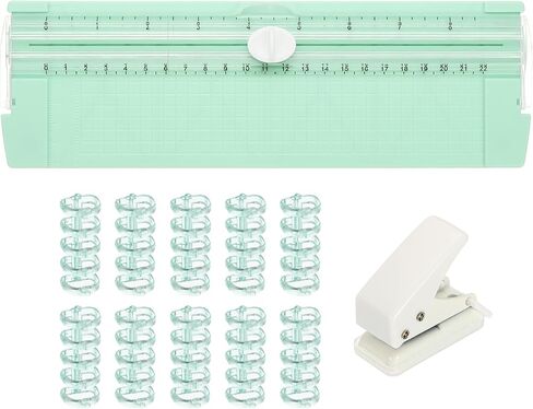 PATIKIL Paper Cutter Trimmer, A4 Straight Small Portable Paper Slide Paper Slicer with Hole Punch and Binder for Craft Cardstock, Label Card, Scrapbook, Pink in Saudi Arabia