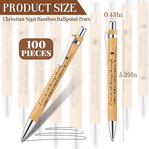 Fumete 80 Pcs Bible Verse Bamboo Pens Wooden Christian Pens Retractable Inspirational Motivational Quote Ballpoint Bulk for Women Men Office School Supplies Employee Writing Gifts in Saudi Arabia