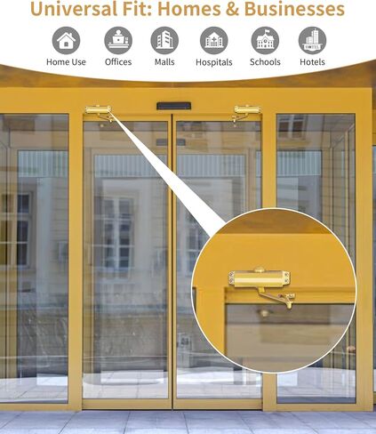 Automatic Door Closer for Home or Commercial, Heavy Duty Door Slower Closer No Slam, Hydraulic Door Soft Closer with Hold Open, Self Closing Mechanism for Ensure Smooth and Secure,Small in Kuwait