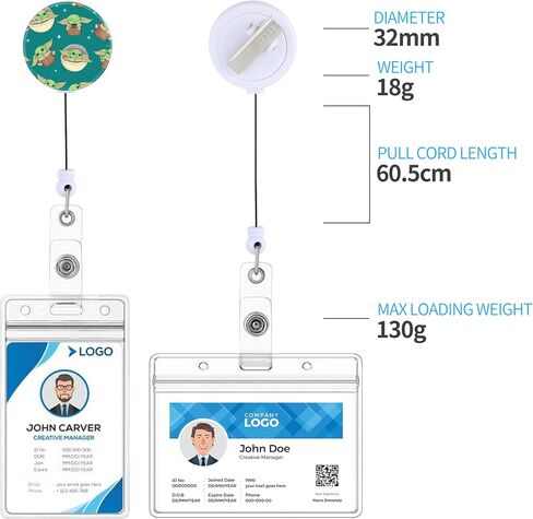 Jupswan Badge Reels Holder Retractable with ID Clip for Nurse Name Tag Card Cute Funny Fun Anime Cartoon Pattern Nursing Doctor Teacher Student Medical Work Office Alligator Clip ZJK220 in Saudi Arabia