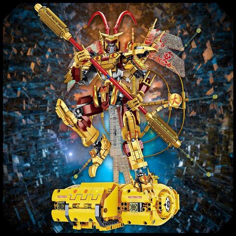 Monkey King Mecha Robot, 2024 New Monkey King Fashions Building Blocks Kit with Jingu Bang and Stand,Golden Tall with Monkey King Block Kit Collectible Display Model for Ages 14+ (1776 PCS) in Saudi Arabia