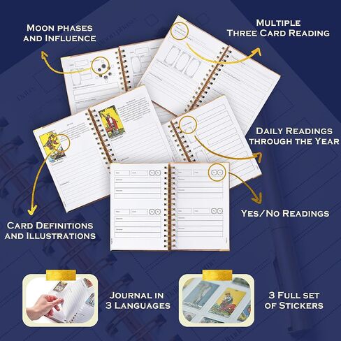 مجموعة التعلم الساحرة Cauldron Tarot للمبتدئين: بطاقات التعلم للمبتدئين ، حامل الساتان ومجلة التارو للتخطيط الروحية (الأرجواني) in Kuwait
