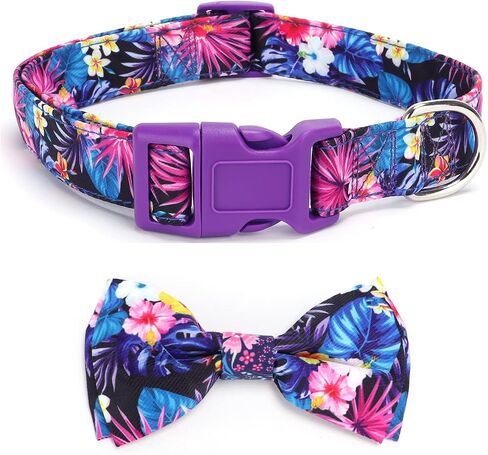 Serijoars Pet Soft &Comfy Bowtie Dog Collar and Cat Collar Pet Gift for Girls and Boys Male Female Small Medium Large Dogs Puppies Pets Adjustable Safety Buckle (S, Dark Blue) in Saudi Arabia