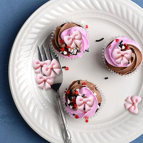 24 Pink Bow Cupcake Toppers Bowknot Cake Toppers مختارة in Kuwait
