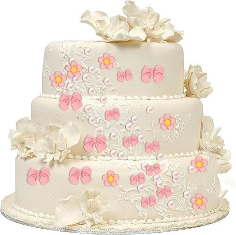24 Pink Bow Cupcake Toppers Bowknot Cake Toppers مختارة in Kuwait