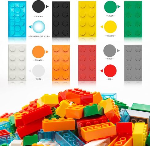 2x4 بناء الطوب 320 قطعة ، 8 ألوان مختلطة الطوب مجموعة كبيرة ، إكسسوارات قطع الغيار الأساسية ، مجموعة لبنات البناء الإبداعية الكلاسيكية ، متوافقة in Saudi Arabia