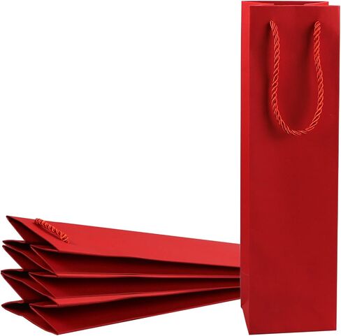 Miraclekoo Navy Blue Wine Bag for Bottles, 3.8"x3.5"x13.8" Whiskey/Liquor Bottle Bags for Gifts, Tote With Rope Handles, 4Pcs in Saudi Arabia