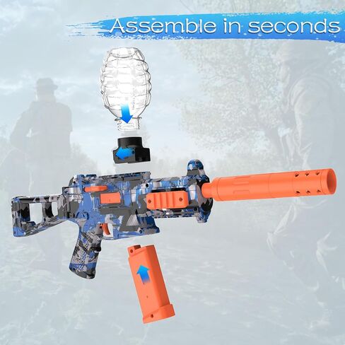 Gel Splatter Blaster, Electric Auto Splatter Ball Toy, 12 Rs Per Seconds, Rechargeable Batteries, Outdoor Activities Team Game Toy for Age 12+ Year Up in Saudi Arabia