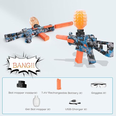 Gel Splatter Blaster, Electric Auto Splatter Ball Toy, 12 Rs Per Seconds, Rechargeable Batteries, Outdoor Activities Team Game Toy for Age 12+ Year Up in Saudi Arabia