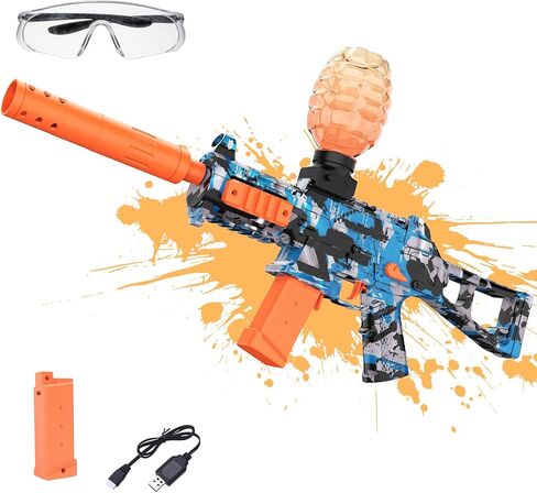 Gel Splatter Blaster, Electric Auto Splatter Ball Toy, 12 Rs Per Seconds, Rechargeable Batteries, Outdoor Activities Team Game Toy for Age 12+ Year Up in Saudi Arabia