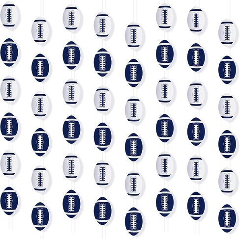 8pcs Cowboys Football Party Decorations Blue Football Party Banner Cowboys Football Garland Hanging Swirls Blue and White Cowboy Football Birthday Party Supplies Sport Banner for Indoors Outdoors in Saudi Arabia