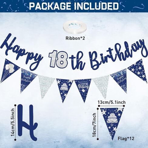 70th Birthday Decorations Kit Blue Silver, 70th Happy Birthday Door Banner Porch Sign Banner Background, Happy 70th Birthday Banner Bunting Triangle Flags for Men 70th Birthday Party Decorations in Kuwait