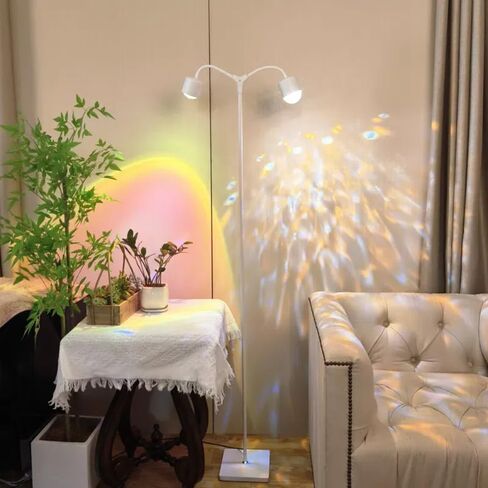 مصباح Sunset LED LED LED موجة المحيطات ثلاثية الأبعاد مع Remote ، 16 لونًا من الضوء الليلي 720 درجة ، وأربعة وضع مع قابس أمريكي قياسي ، وضوء ليلي للأرضيات الحديثة لغرفة النوم (أبيض مزدوج) in Kuwait