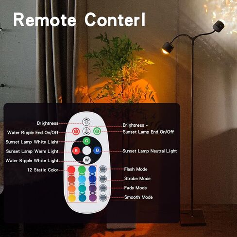 مصباح Sunset LED LED LED موجة المحيطات ثلاثية الأبعاد مع Remote ، 16 لونًا من الضوء الليلي 720 درجة ، وأربعة وضع مع قابس أمريكي قياسي ، وضوء ليلي للأرضيات الحديثة لغرفة النوم (أبيض مزدوج) in Kuwait