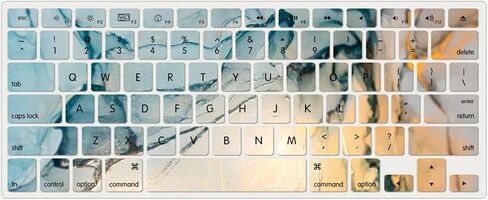IVY Colored Marble Case for MacBook Air 15 with M2 (Models: A2941) Hard Shell Case with Keyboard Cover Set - E in Kuwait