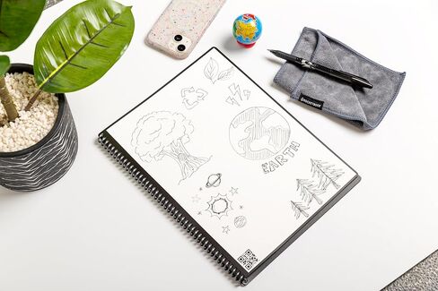 دفتر Rocketbook Core الذكي القابل لإعادة الاستخدام | كمبيوتر محمول مبتكر وصديق للبيئة ومتصل رقميًا مزود بإمكانيات المشاركة السحابية | منقط، 6 بوصة × 8.8 بوصة، 36 صفحة، أسود إنفينيتي، مع قلم وقماش وتطبيق متضمن in Kuwait