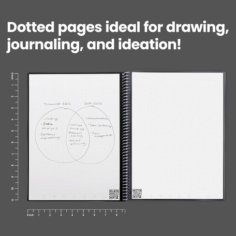 دفتر Rocketbook Core الذكي القابل لإعادة الاستخدام | كمبيوتر محمول مبتكر وصديق للبيئة ومتصل رقميًا مزود بإمكانيات المشاركة السحابية | منقط، 6 بوصة × 8.8 بوصة، 36 صفحة، أسود إنفينيتي، مع قلم وقماش وتطبيق متضمن in Kuwait