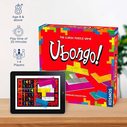 Ubongo The Brain Game to Go | Thames & Kosmos | Fast-Paced, Addictive, and Easy-to-Learn | Convenient Self Contained Carrying Case | Solo Geometric Puzzle Game | for Ages 8 and Up in Kuwait