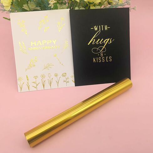 Metallic Hot Foil Roll, 5M(Length) X19.5CM(Width) Laser Toner Reactive Foil Roll,Use Laminator Laser Printer,Paper Holographic Heat Transfer Craft Foil For Handmade Craft Accessories-Pink in Saudi Arabia