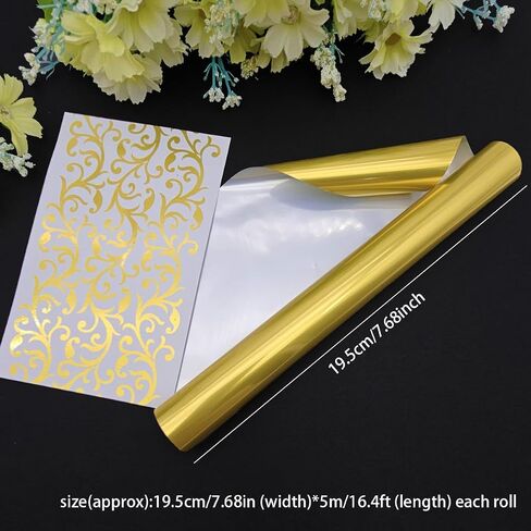 Metallic Hot Foil Roll, 5M(Length) X19.5CM(Width) Laser Toner Reactive Foil Roll,Use Laminator Laser Printer,Paper Holographic Heat Transfer Craft Foil For Handmade Craft Accessories-Pink in Saudi Arabia