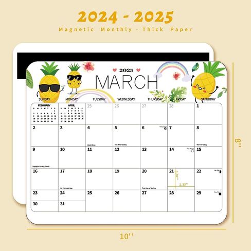 2024 Magnetic Calendar for Refrigerator Planner Fridge Wall Monthly Magnet Organization, 14 Month 8 x 10 Inch, Season and Holidays Decor for Kitchen Home Household in Kuwait