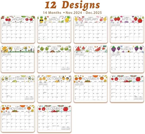 2024 Magnetic Calendar for Refrigerator Planner Fridge Wall Monthly Magnet Organization, 14 Month 8 x 10 Inch, Season and Holidays Decor for Kitchen Home Household in Kuwait