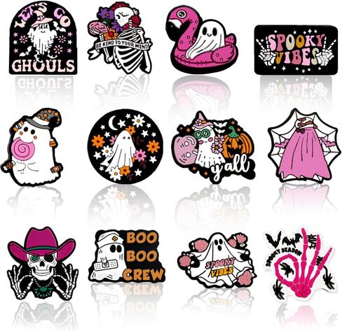 Aweelon13 PCS Halloween Silicone Bocal Beads لصنع الحرف Keychain - 13 أنماطًا ، بما في ذلك تصاميم أشباح اليقطين in Kuwait