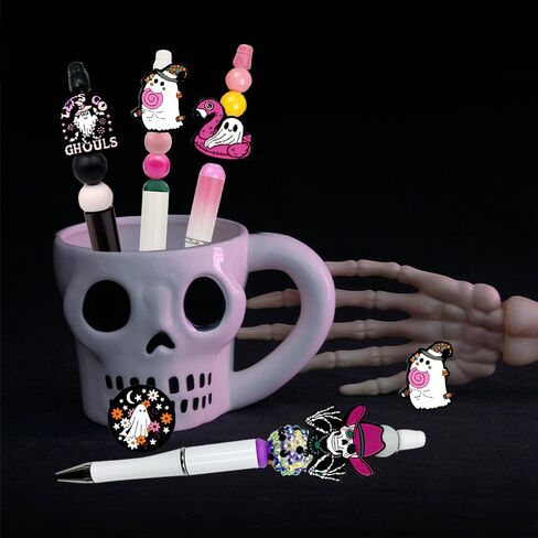 Aweelon13 PCS Halloween Silicone Bocal Beads لصنع الحرف Keychain - 13 أنماطًا ، بما في ذلك تصاميم أشباح اليقطين in Kuwait