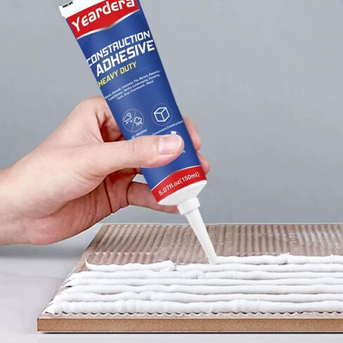 Yeardera Heavy Duty Construction Adhesive, 7.4 Ounce Cement Glue Squeeze Tube, Versatile Construction Glue for Tile, Floor, Stone, Wood, Wall & More, Pack of 1 in Kuwait