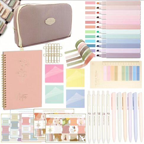 oriental beauty pearl Bible Study Supplies Journaling Kit with Tabs and Highlighter, Notebook and Pen Case, Bible Annotation kit (Green) in Saudi Arabia