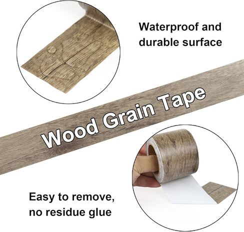 شريط إصلاح الحبوب الخشبية BOMII ، تصحيح إصلاح لاصق ذاتي للأثاث والأرضيات والخزانات والنوافذ والأبواب و RV وديكور المنزل ومشاريع DIY (1 ، أسود) in Kuwait