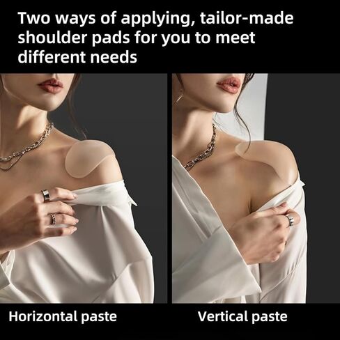 XG Glitter Shoulder Pads for Women's Clothing, Reusable Silicone Women's Shoulder Pads, Anti-Slip Push-Up Enhancers, Invisible and Breathable, 2 Pairs Skin Color in Kuwait