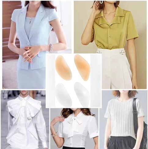 XG Glitter Shoulder Pads for Women's Clothing, Reusable Silicone Women's Shoulder Pads, Anti-Slip Push-Up Enhancers, Invisible and Breathable, 2 Pairs Skin Color in Kuwait