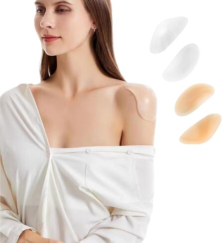 XG Glitter Shoulder Pads for Women's Clothing, Reusable Silicone Women's Shoulder Pads, Anti-Slip Push-Up Enhancers, Invisible and Breathable, 2 Pairs Skin Color in Kuwait