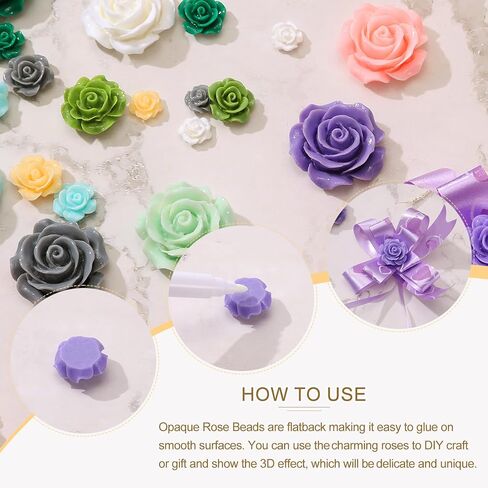 uxcell 50 Pcs Pink Resin Rose Flower Beads, 20mm Flatback Flower Charm Opaque Carve Rose Beads No Hole for DIY Jewelry Making Nails Sunglasses Shoe Hair Clip Home Decor in Saudi Arabia